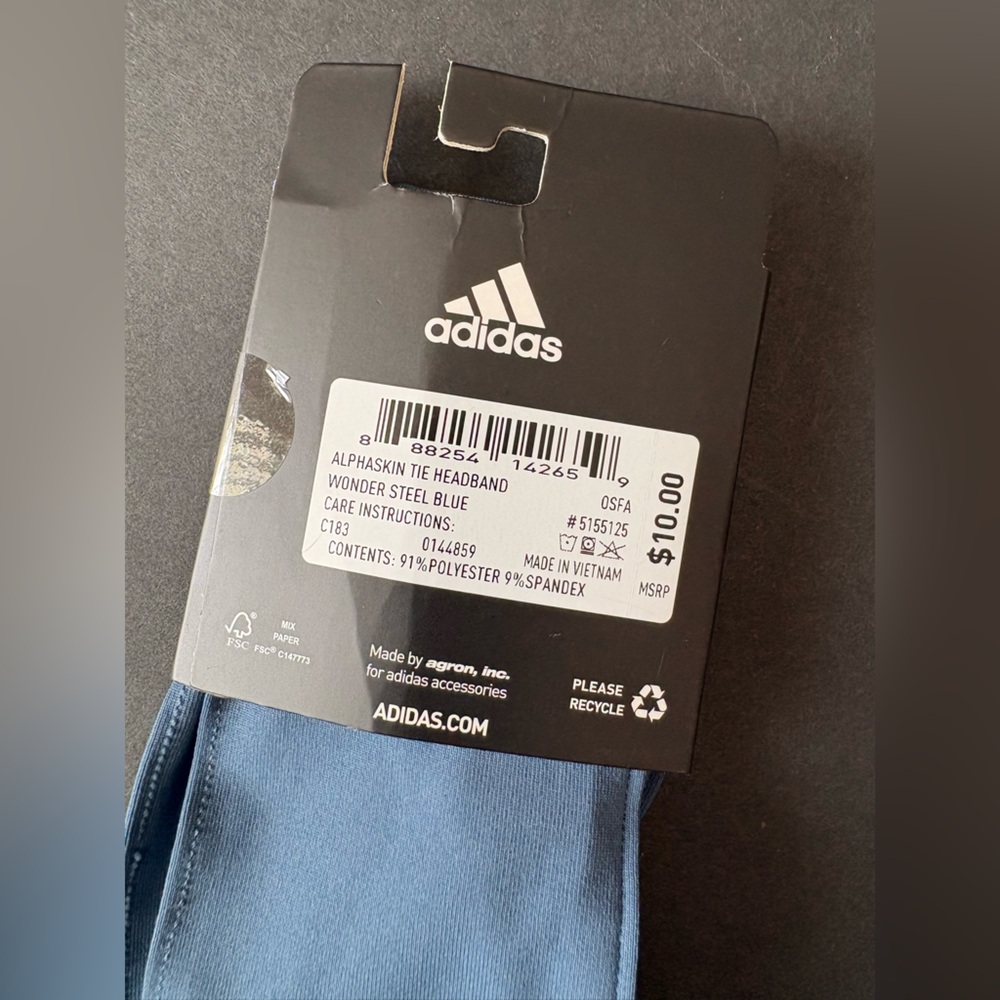 Adidas Alphaskin Tie Headband in Blue - Picture 4 of 4